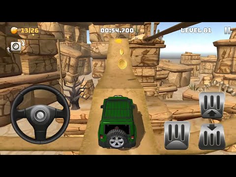 Mountain Climb 4x4: Green Jeep Wrangler Driving Impossible Stunts - Levels 81 to 85 Android Gameplay