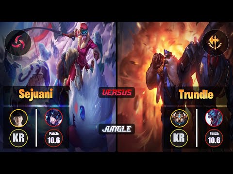 Peanut SEJUANI (Jungle) [Hail of Blades] VS TRUNDLE - Challenger KR Patch 10.6