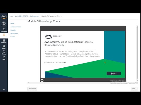 Module 3 Knowledge Check | AWS Academy Cloud Foundation | AWS Global Infrastructure Overview