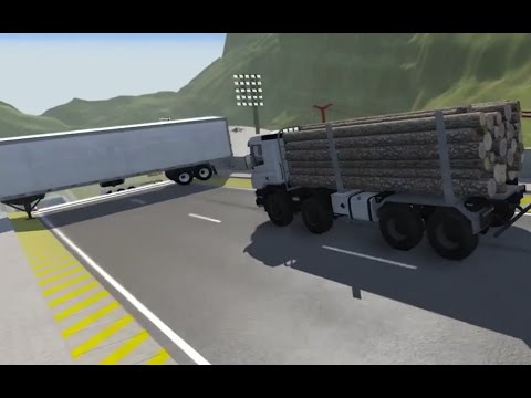 Trailer Side Impact Crashes - High Speed Crash Compilation - BeamNG.Drive