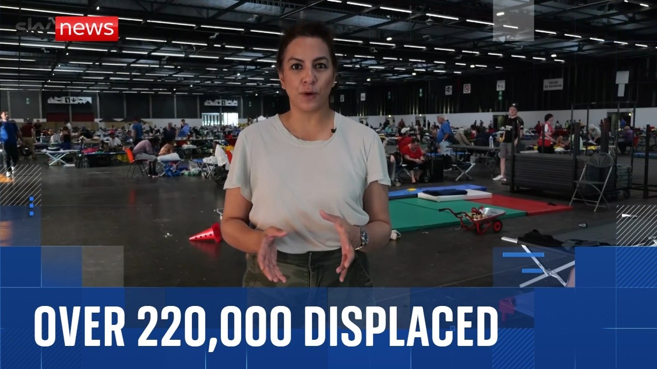 Video: Sky News tours Bordeaux evacuation halls as wildfires displace 225,000 near city
