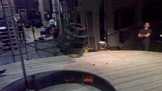 Hansel & Gretel Rehearsals Kneehigh Theatre - lobster pot swing!
