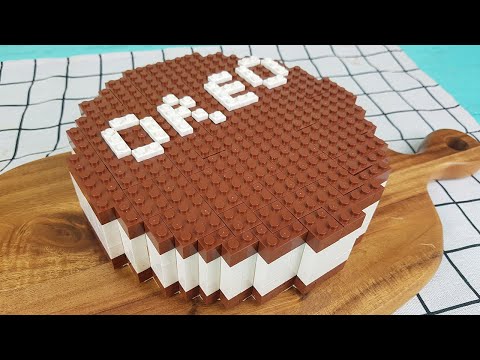 Lego No Bake Oreo Cheesecake - Lego In Real Life 15 / Stop Motion Cooking & ASMR