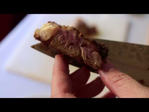 Cumin Lamb with Roasted Sweet Potato, Eggplant and Ricotta