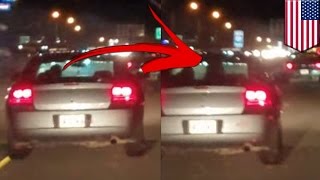 Cop caught on camera swerving all over the highway, but he had a good excuse - TomoNews