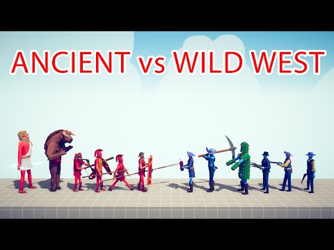 ANCIENT Team vs WILD WEST Team - Totally Accurate Battle Simulator TABS