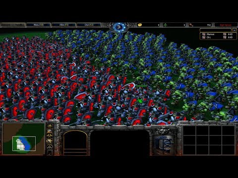 1000 Footman vs 1000 Grunt - Warcraft 3