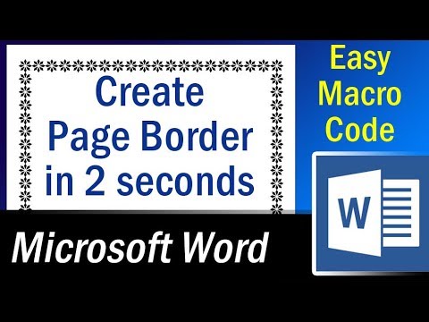 Easy Macro to create page border in 2 seconds – Microsoft Word Tutorial Video