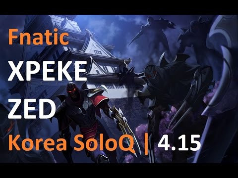 Fnatic Xpeke Zed vs Vladimir mid, duo w/ Cyanide Nunu jungle |  Korea Solo Queue Patch 4.15 | 1080p