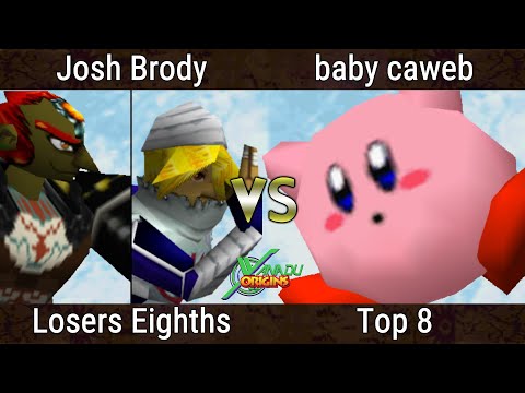 Xanadu Origins Top 8 - Josh Brody (Sheik, Ganondorf) Vs. baby caweb (Kirby) Smash Remix - SSB64