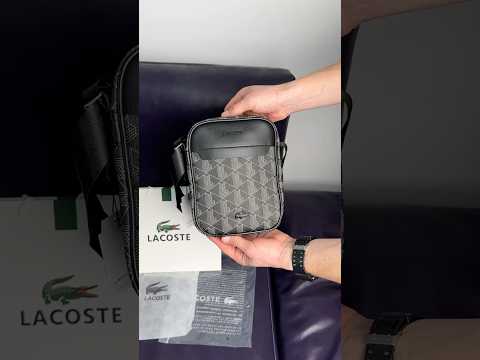 Борсетка Lacoste Monogram Black Bag Мужская Сумка Лакоста Монограмма Lacosta Мессенджер через плечо - фото 1 - id-p2900772907