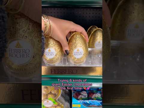 Trying 6 kinds of giant Easter chocolates... #food #eating #candy