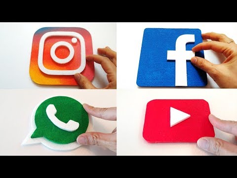 Making Social Media logos - Instagram, FaceBook, WhatsApp ,YouTube -foam art-