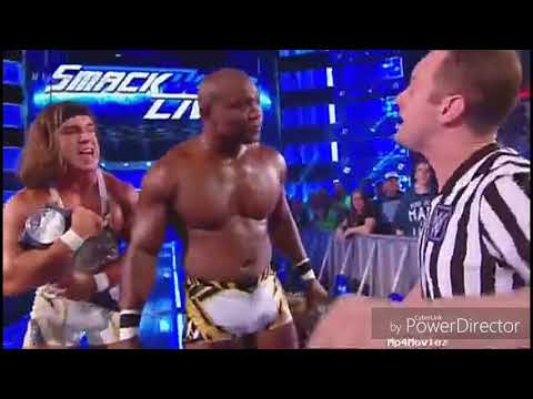 wwe smackdown.chad gable & shelton benjamin vs the usos championship match,2th January, 2018