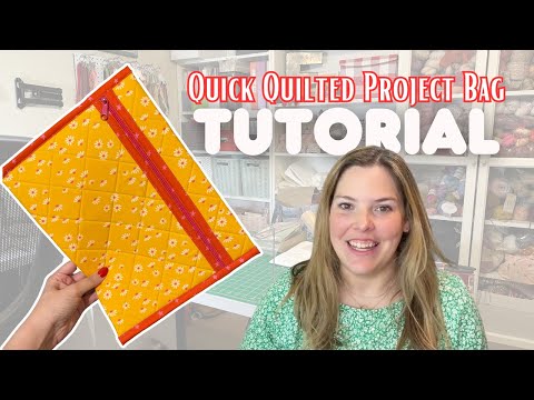 Quick Quilted Project Bag, Perfect for Cross Stitch or small craft projects