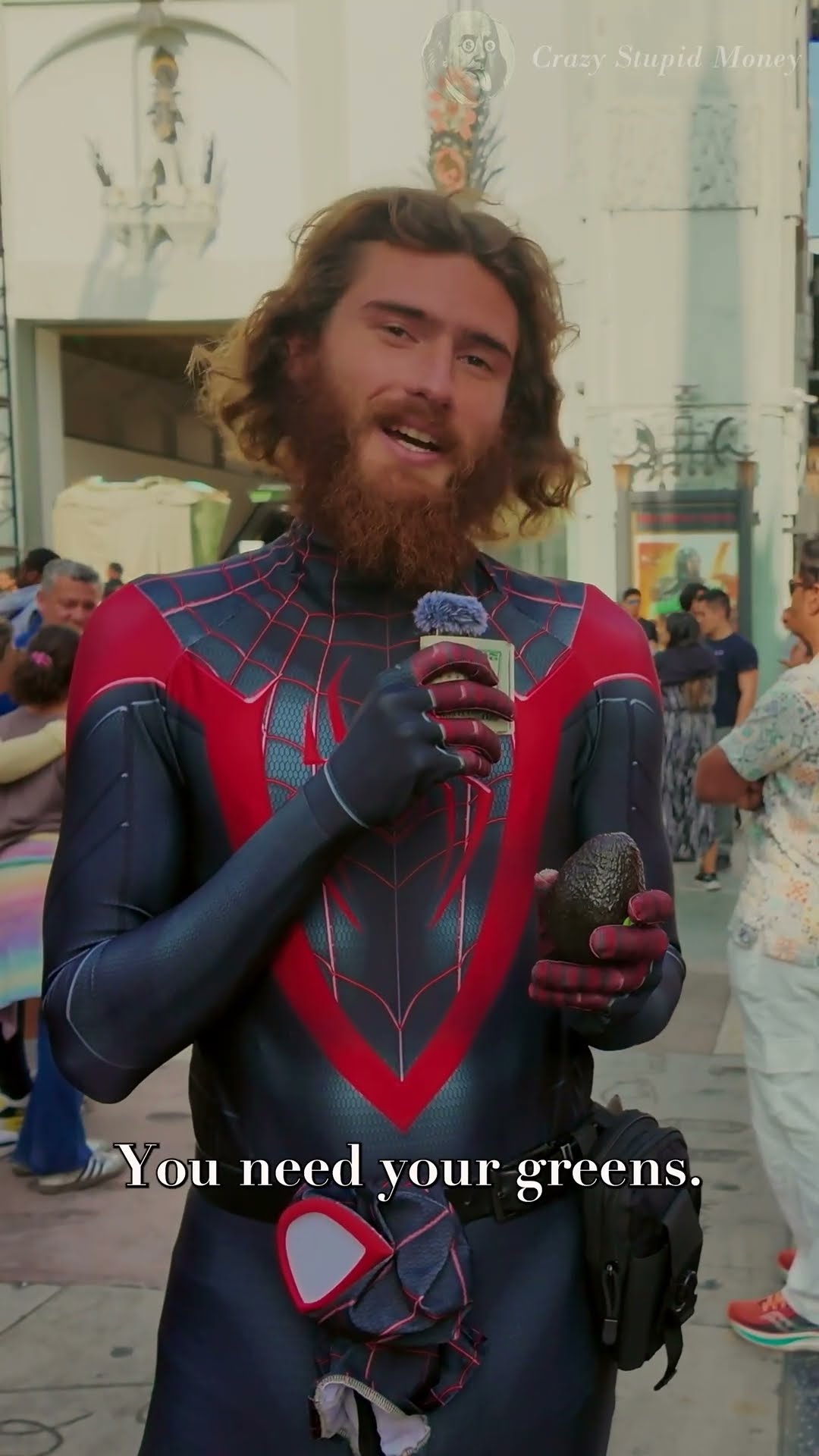 Crazy Stupid Money street interview, Spider-Man on the economy