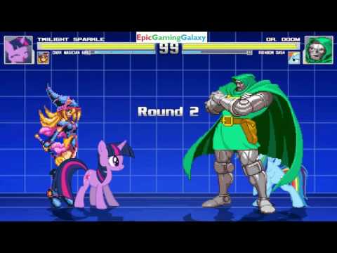 Twilight Sparkle And Dark Magician Girl VS Dr. Doom & Rainbow Dash In A MUGEN Match / Battle / Fight