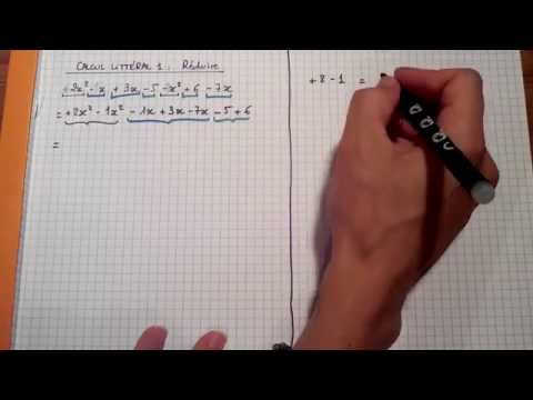 Calcul littéral 1: Réduire une expression littérale.