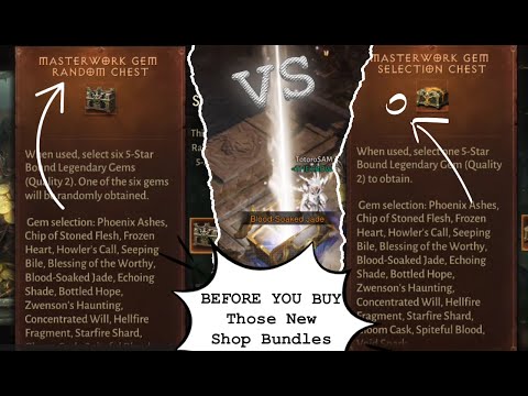 MASTERWORK Gem RANDOM vs SELECTION Chest: Before You Buy Shadows' Haul & Immortal Coffers' | DI