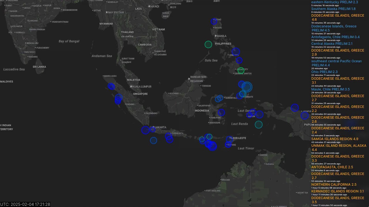 24/7 Earthquake monitor