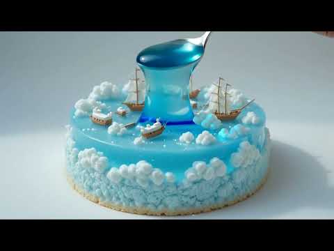 Cloud Harbor Cake 🎂 #cake #asmrfood #animation #foodsounds 