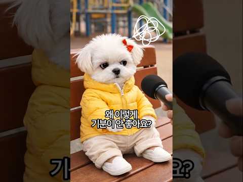 할머니에게 오해 받은게 억울한 강아지 백설기