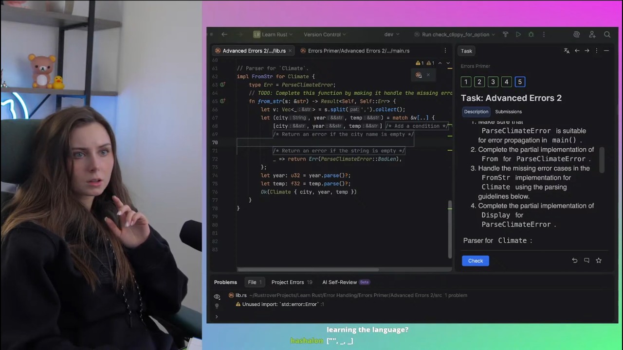 today[LIVE]: Errors, Generic Types, Traits in Rust