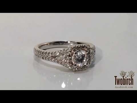 Split Shank Halo Engagement Ring - TwoBirch