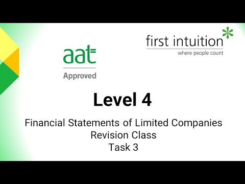 AAT Professional Level Financial Statements of Limited Companies - Task 3