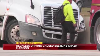 Madison Police report reckless driving caused Beltline crash, vehicle fire