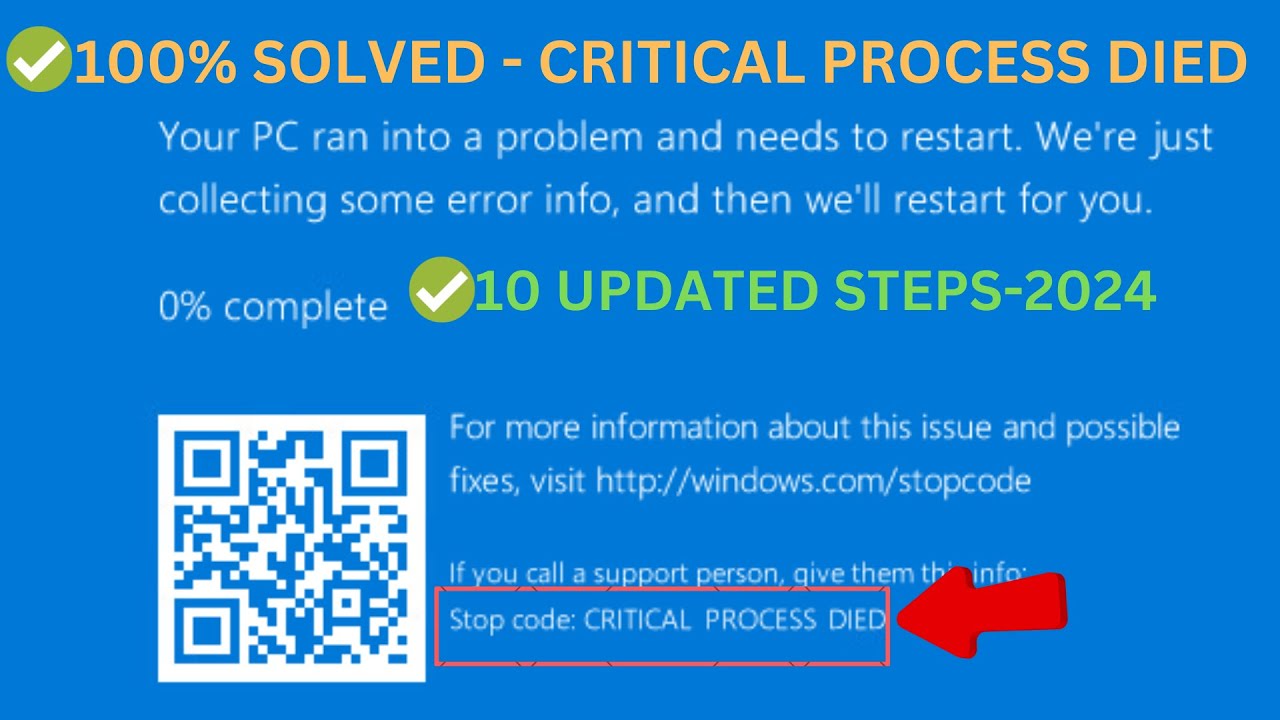 How to Fix "Critical Process Died Blue Screen" Error on Windows 10 &11 [✅10 Updated Steps 2024]