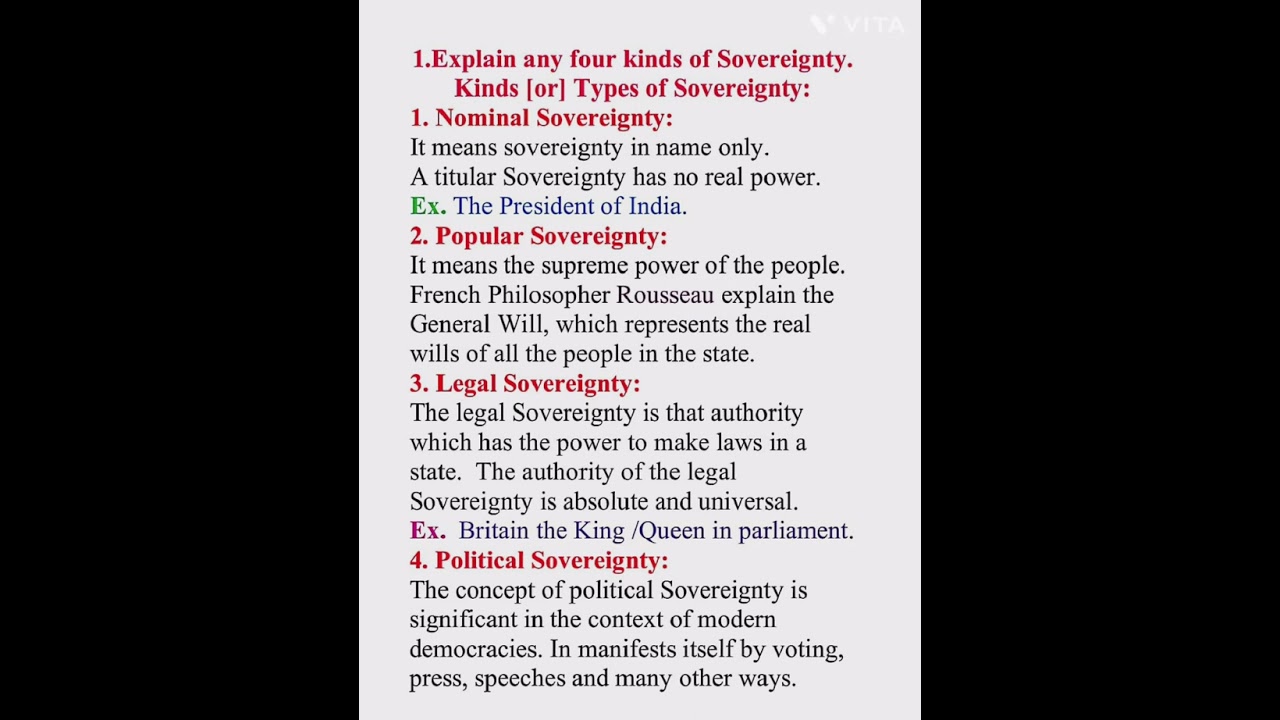 Type of Sovereignty