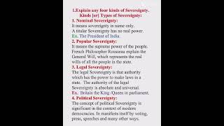 Type of Sovereignty