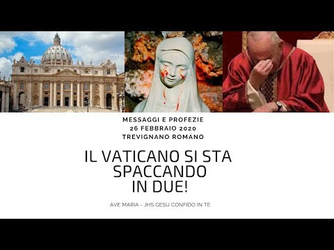 MESSAGGI E PROFEZIE - 26 FEBBRAIO 2020 - TREVIGNANO ROMANO : IL VATICANO SI STA SPACCANDO IN DUE