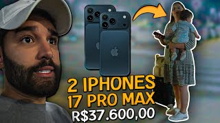 COMPREI  2 IPHONES 17 PRO MAX E UMA DESCONHECIDA TROUXE DE AVIÃO PRA MIM 😱