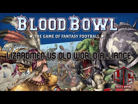 Blood Bowl gameplay Lizardmen vs Old World Alliance 1st Half