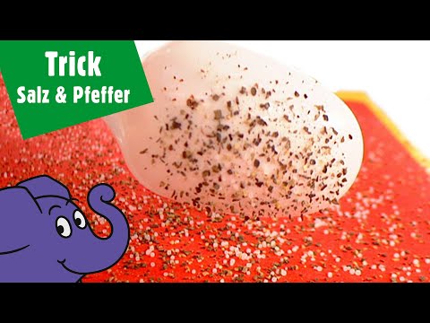 Experiment Pfeffer und Salz voneinander trennen  - wie geht das? | Der Elefant | WDR