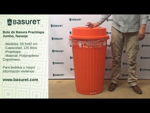 Basuret Bote De Basura Jumbo Con Practitapa Naranja 125 Lts | Mercado Libre