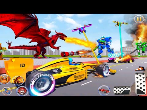 Formula Car Robot Transform - Flying Dragon Robot