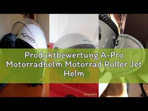 Produktbewertung A-Pro Motorradhelm Motorrad Roller Jet Helm Demi Mit Viser Silber L