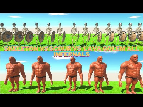 Skeleton Warrior Vs Headless Hulk Vs Lava Golem Vs Scourge - Animal Revolt Battle Simulator #arbs