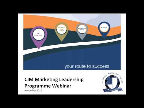CIM Marketing Leadership Programme - Webinar
