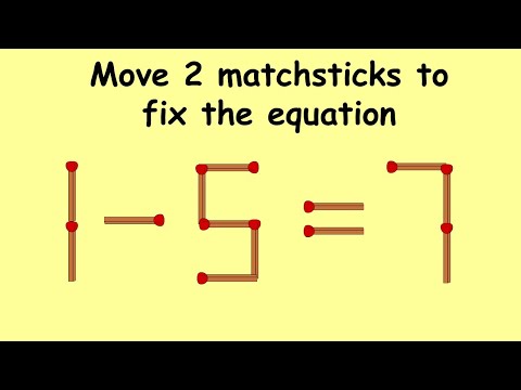 1-5=7 Genius can correct this equation | Match stick puzzle #144 | Puzzles with Answer