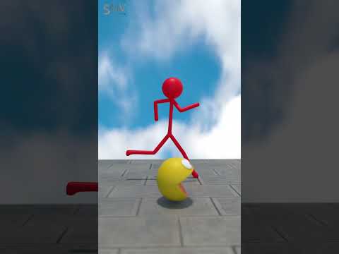 Saving Pacman and Stickman 😨😉 #pacman #funny #stickman