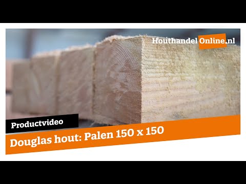 Paal Douglas hout 150x150mm fijnbezaagd  video