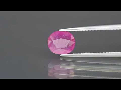 Натуральный розовый Турмалин Рубеллит овал 7.6x6.6мм 1.16ct видео