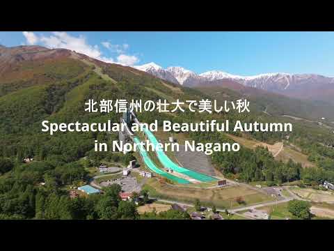 [Vídeo do drone] "Não acredito que é um cenário japonês!?" O magnífico e belo cenário de outono do norte de Shinshu (Omachi, Hakuba, Otari, Nagano) - Folhas de outono de três camadas com a cordilheira Tateyama coberta de neve, folhas de outono se aproximando, etc. Cheio de destaques