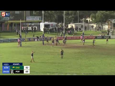Rd 12 Hostplus SANFL Snapshot - Port's Brayden Kirk kicks 60m set shot