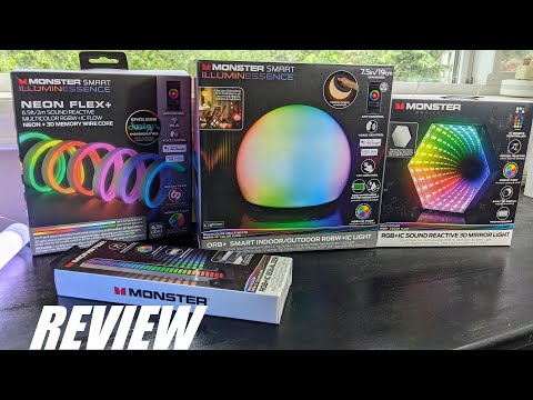 REVIEW: Monster Smart Lights - Equalizer Lightbar | 3D Infinity LED Mirror Lamp | Neon String Light!