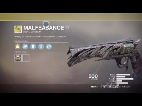 MY JOURNEY TO GETTING MALFEASANCE EXOTIC HAND CANNON - DESTINY 2